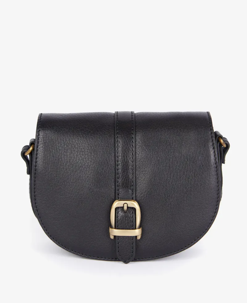 Barbour Laire Leather Saddle Bag in Black